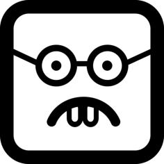 Nerd Emoticon Square Face Stencil Svg Vector, Free Vectors File